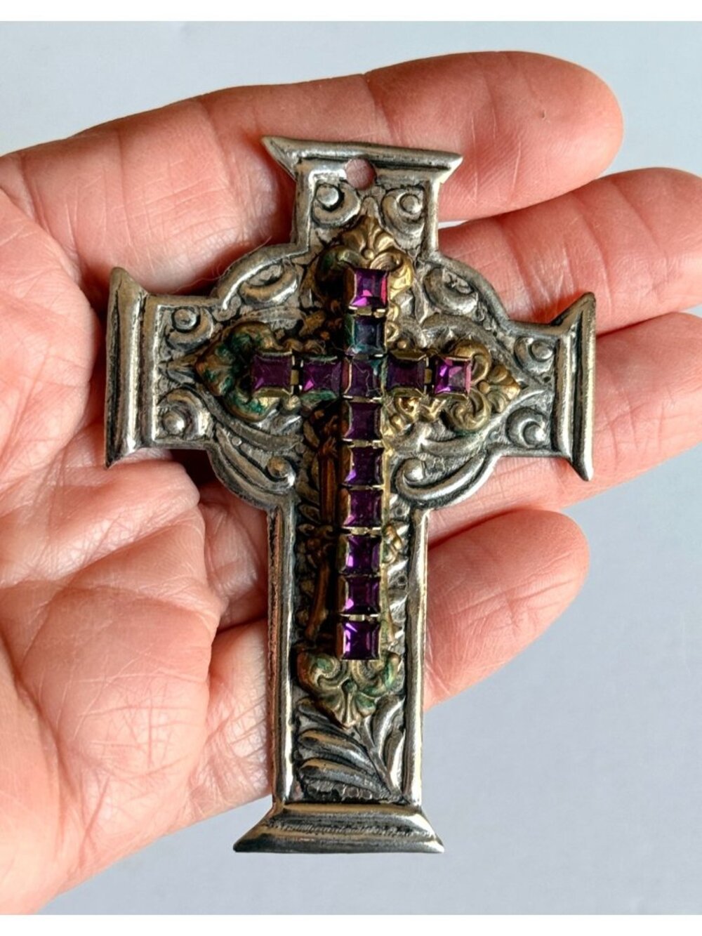 Vintage Jo Marz Cross First Edition Small PendantWall Hanging 3 x 2 Religious